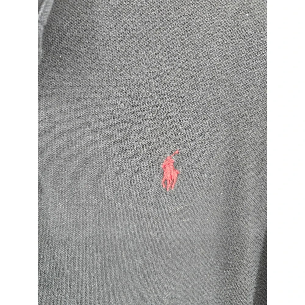 Polo Ralph Lauren Mens XL Black Short‎ Sleeve Pique Polo Shirt Red Pony Logo